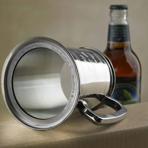 Personalised One Pint Glass Bottom Pewter Tankard