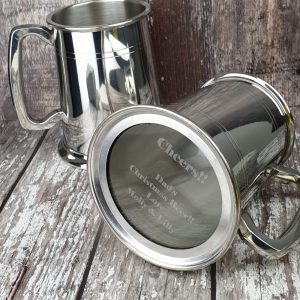 Personalised Tankard With Engraved Glass Base