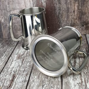Personalised Tankard With Engraved Glass Base