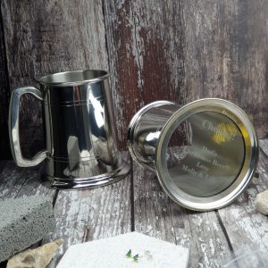 Personalised Tankard With Engraved Glass Base