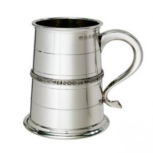 Personalised Scottish Pewter Tankard with Etched Lion